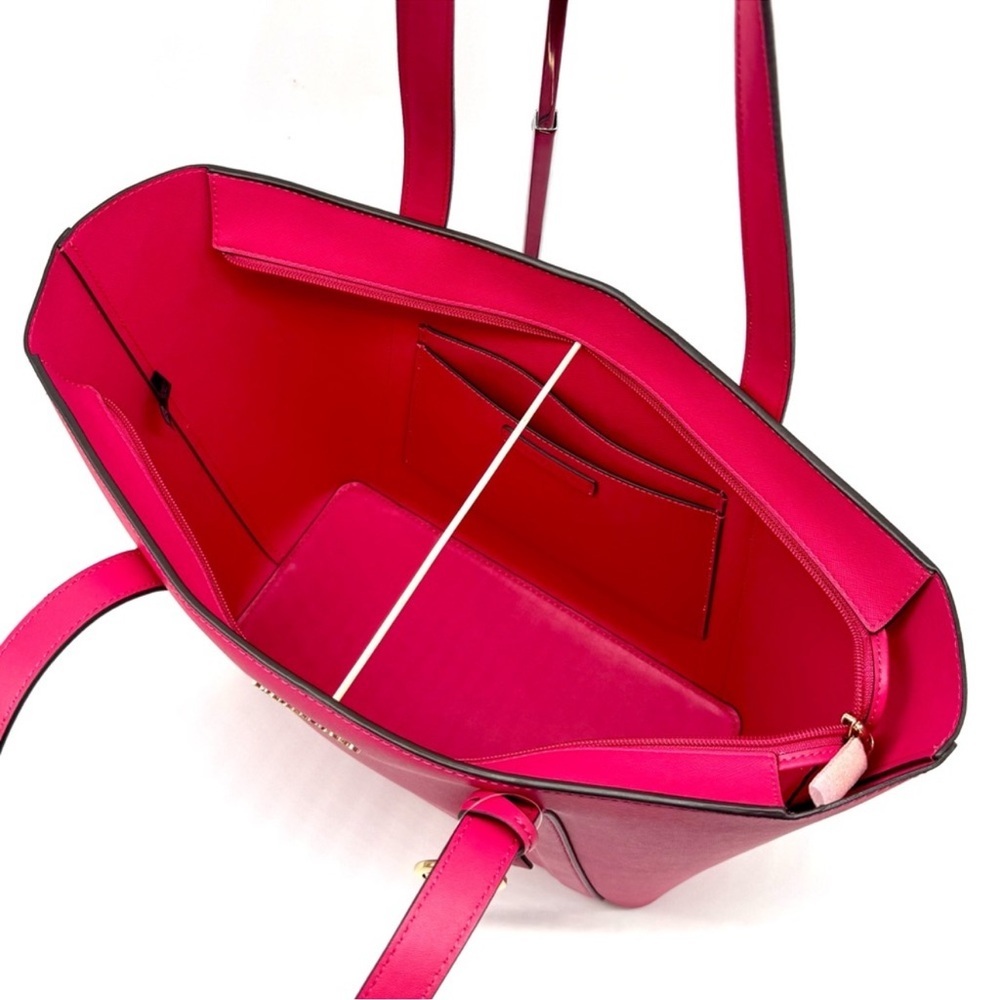 Michael Kors Pratt Large Signature Logo Tote Bag - Electric Pink - Picture 7 of 9